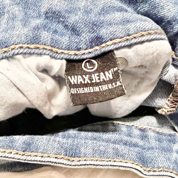 Wax Los Angeles Jean Rose Embroidery Shorts Sz L - Picture 5 of 5